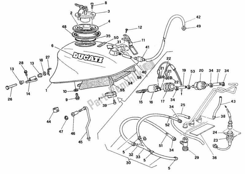 Alle onderdelen voor de Benzinetank van de Ducati Supersport 600 SS 1997